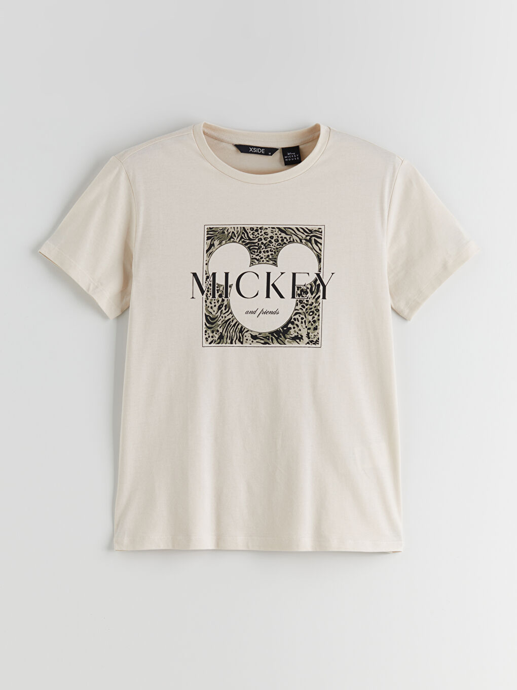 Crew Neck Mickey Mouse Printed Women's T-Shirt -S5L335Z8-FZJ