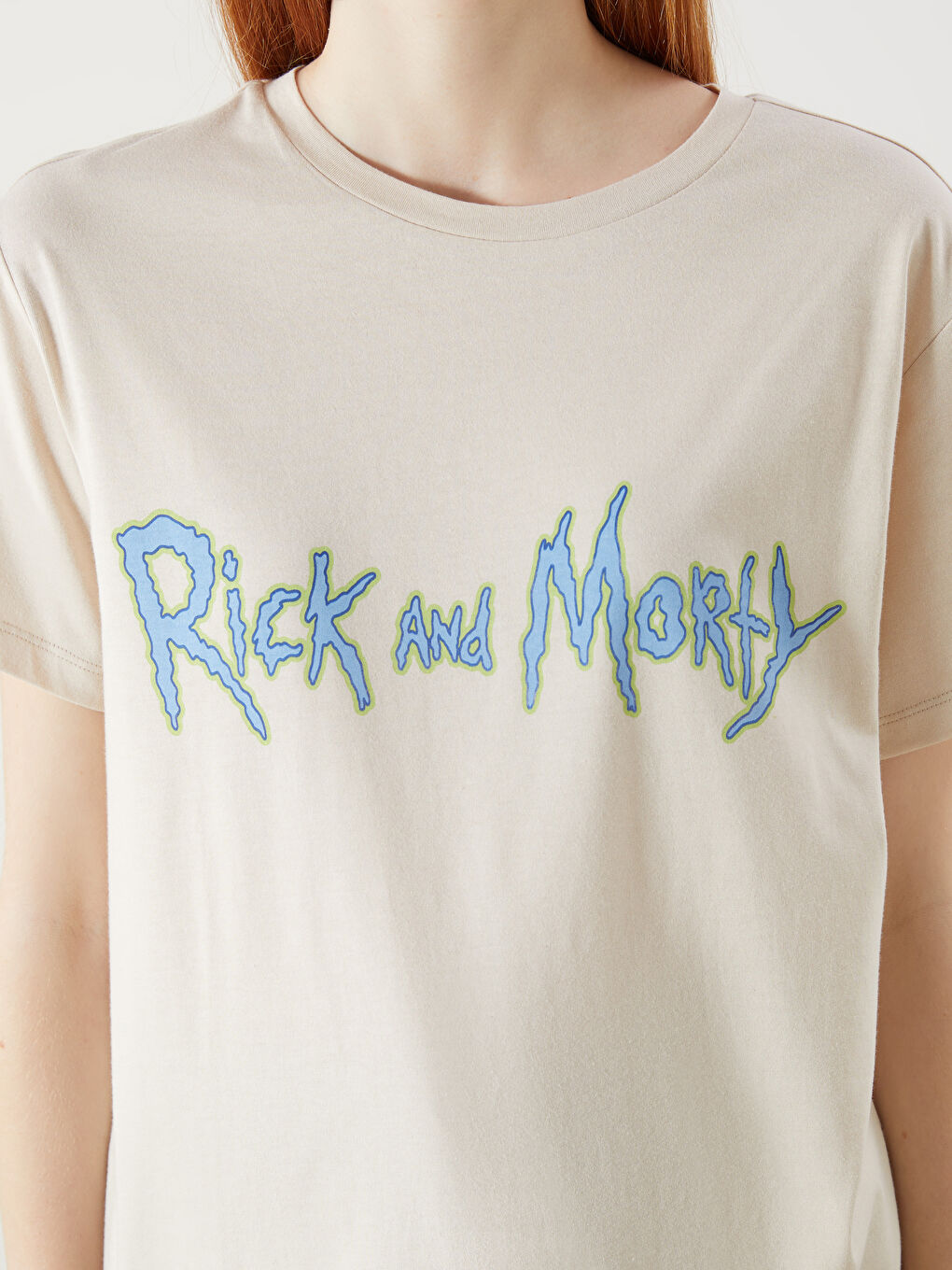 Crew Neck Rick and Morty Printed Short Sleeve Women's T-Shirt -S5L337Z8-FZJ