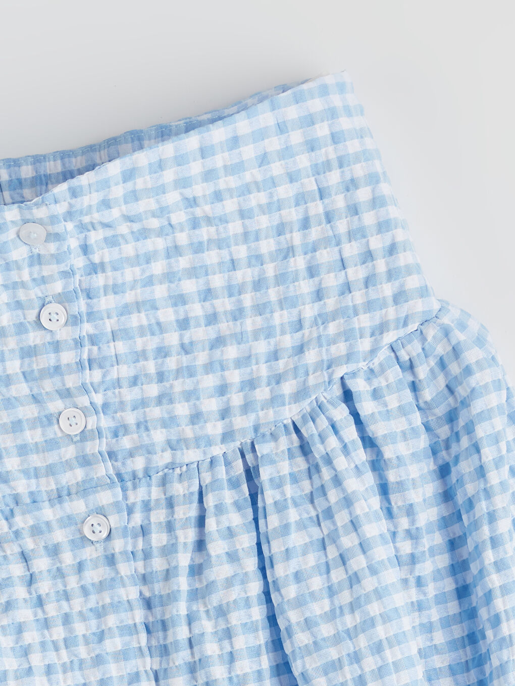 Mavi Ekose Kız Çocuk Etek-1