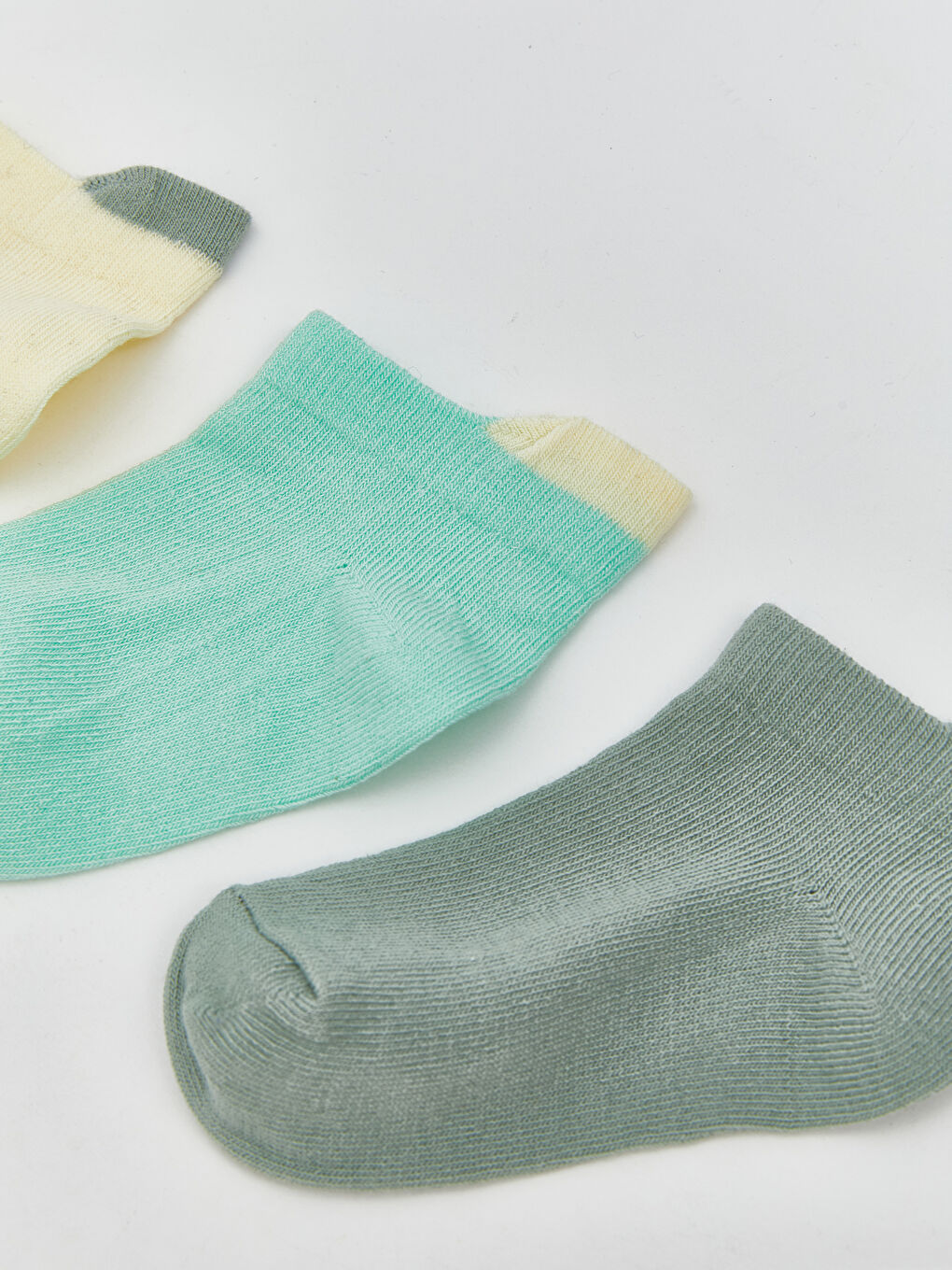 Sarı Basic Erkek Bebek Patik Çorap 3'lü-1