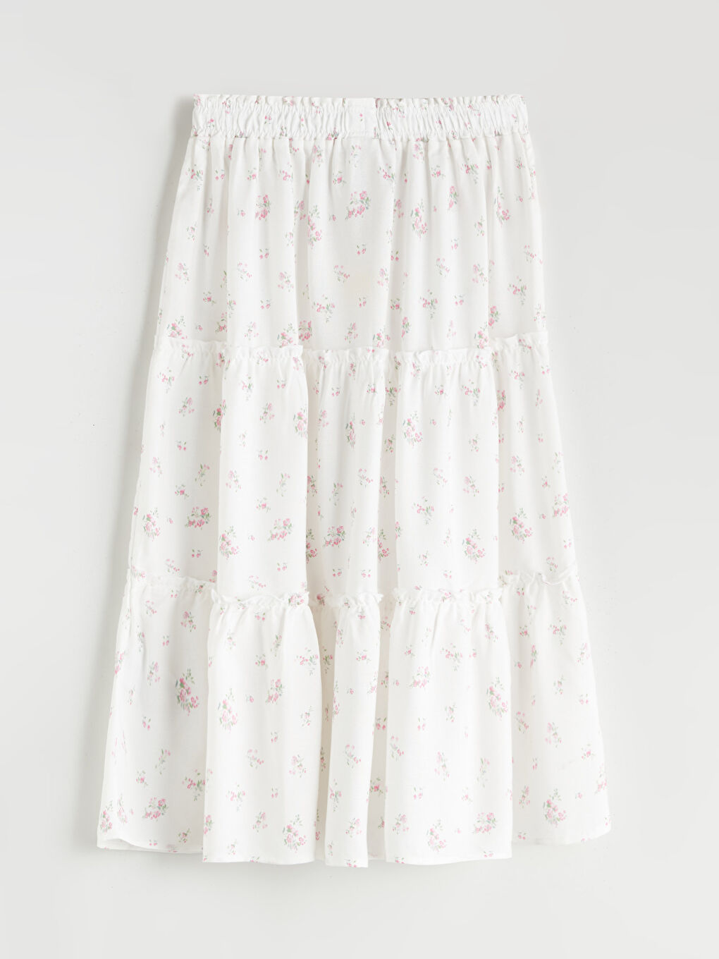 LCW Kids Floral Girl's Skirt with Elastic Waist -S5L360Z4-LT4