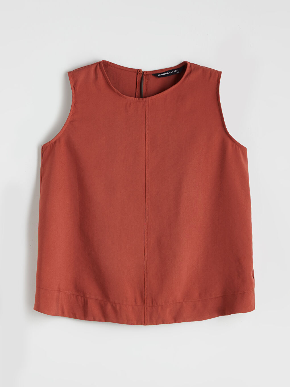 Kahverengi Bisiklet Yaka Modal Karışımlı Bluz-5