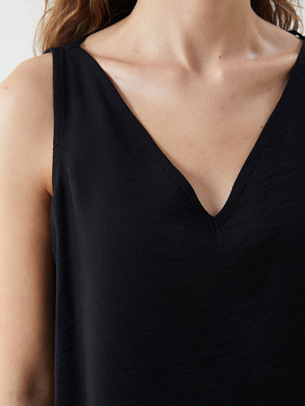 V Neck Women's Blouse -S5L366Z8-CVL