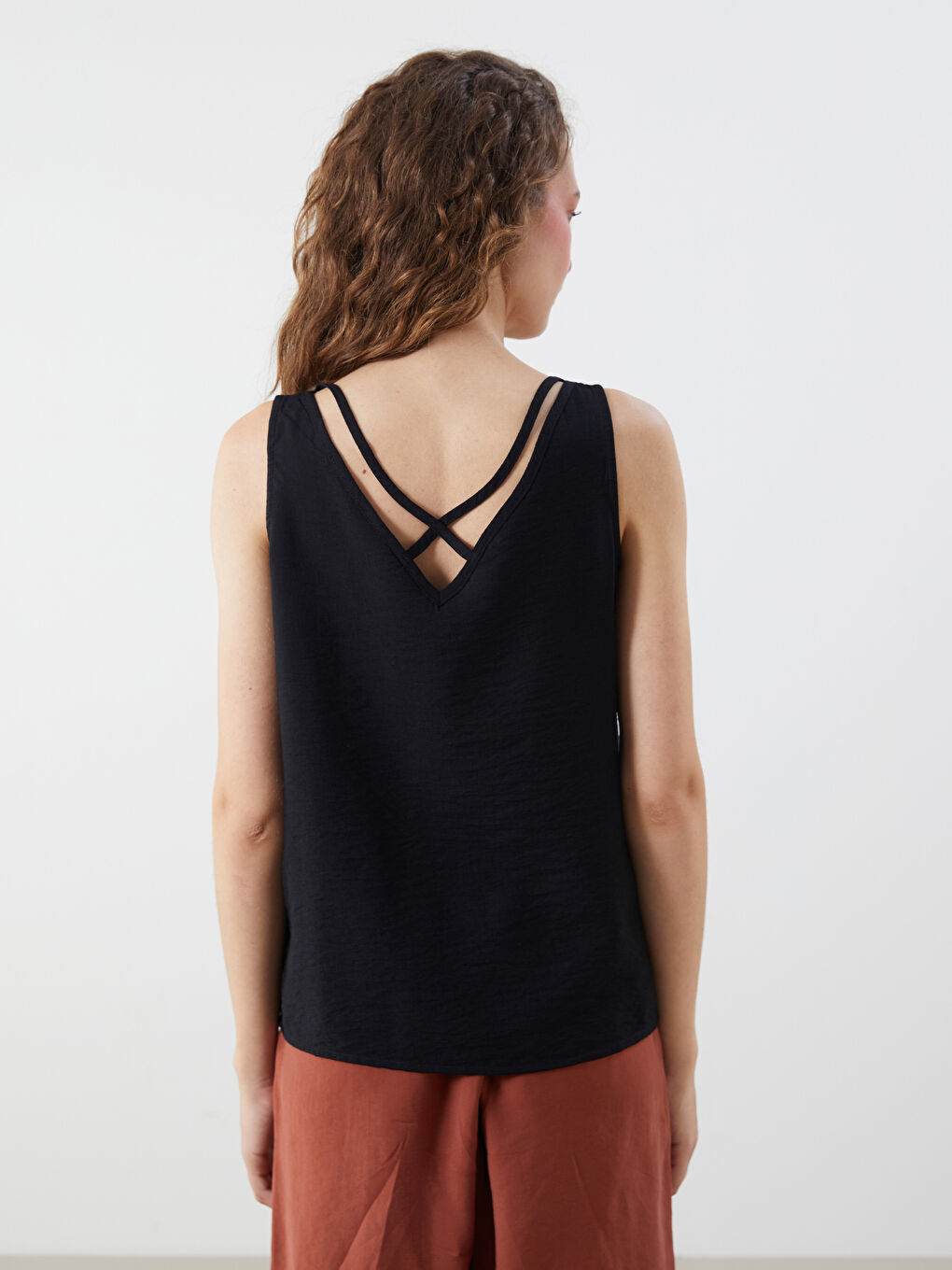 V Neck Women's Blouse -S5L366Z8-CVL