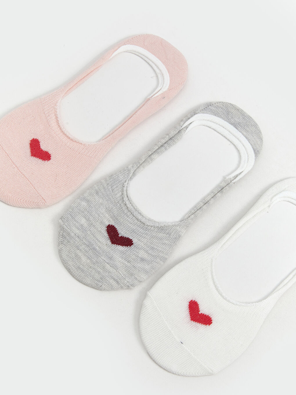 Pembe Desenli Kız Çocuk Babet Çorap 3'lü-1