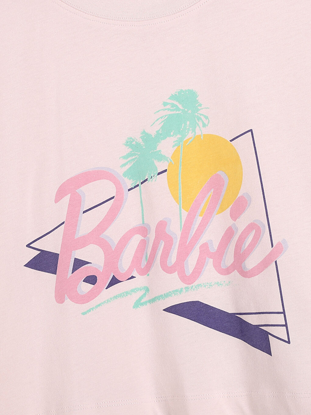 Crew Neck Barbie Printed Women's Crop Top-6
