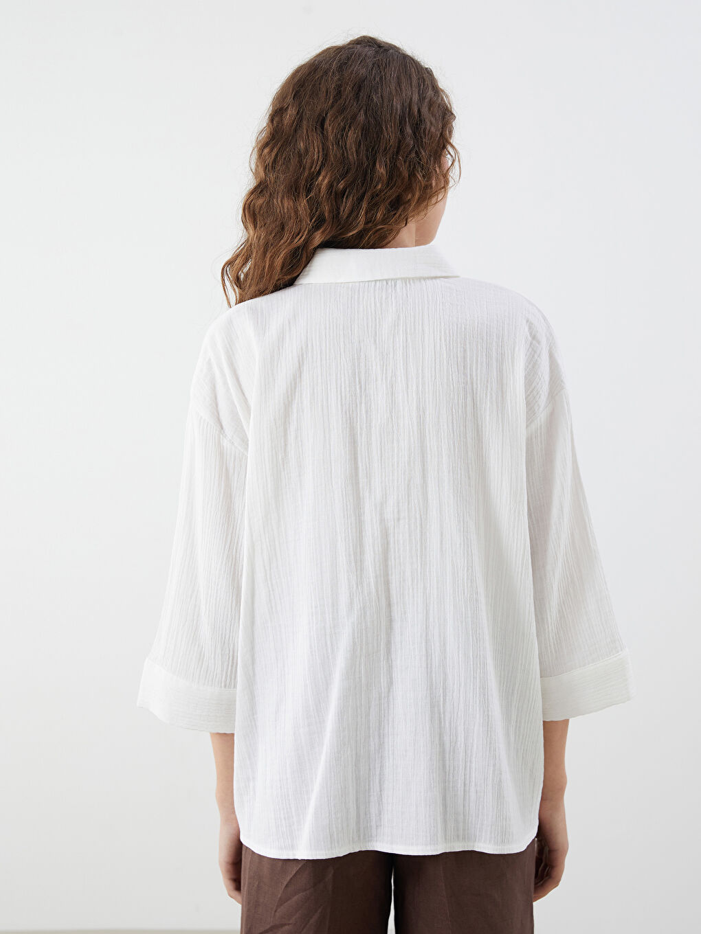 Embroidered Oversize Women's Shirt -S5L383Z8-EEW