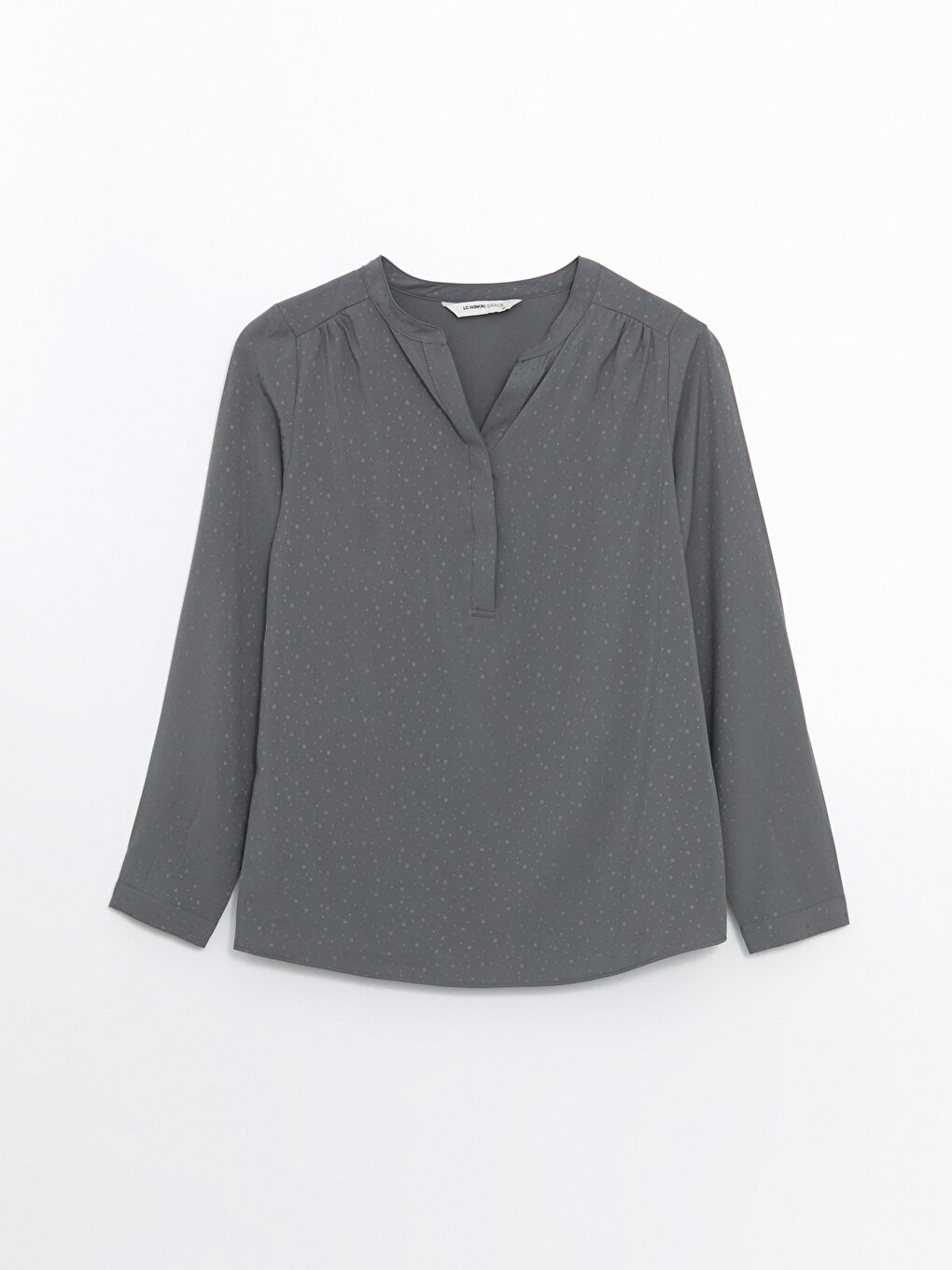 Haki Kaçık Yaka Desenli Kadın Bluz-4