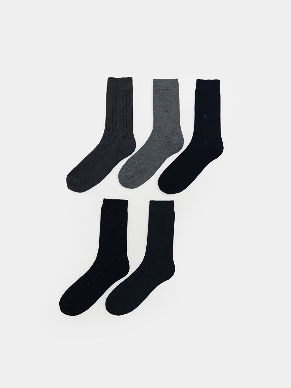 Karışık Desenli Bambu Erkek Soket Çorap 5'li