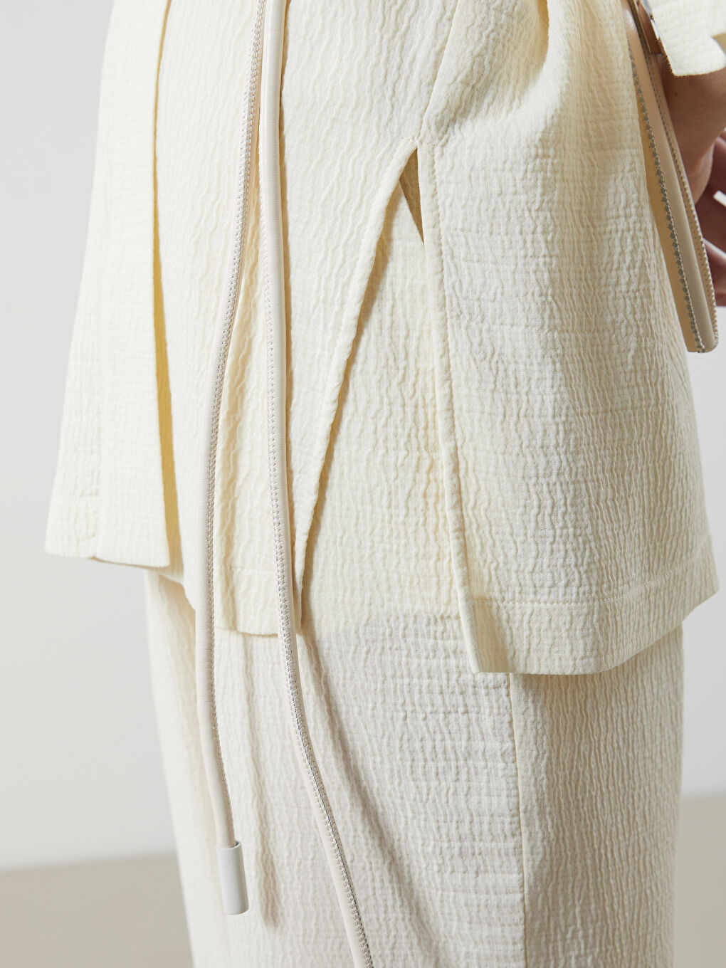 LCW Vision Bej Şal Yaka Oversize Kadın Kimono - 2