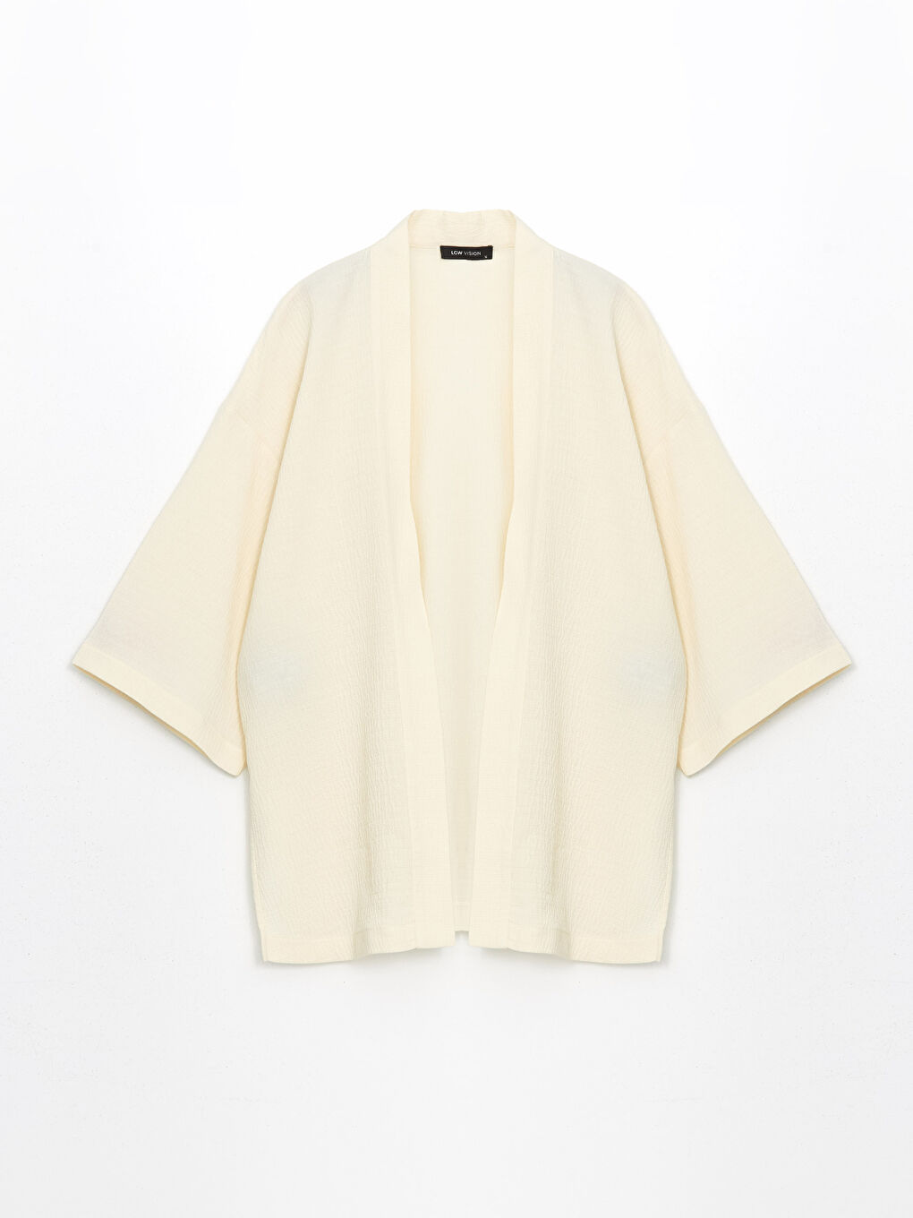 LCW Vision Bej Şal Yaka Oversize Kadın Kimono - 4