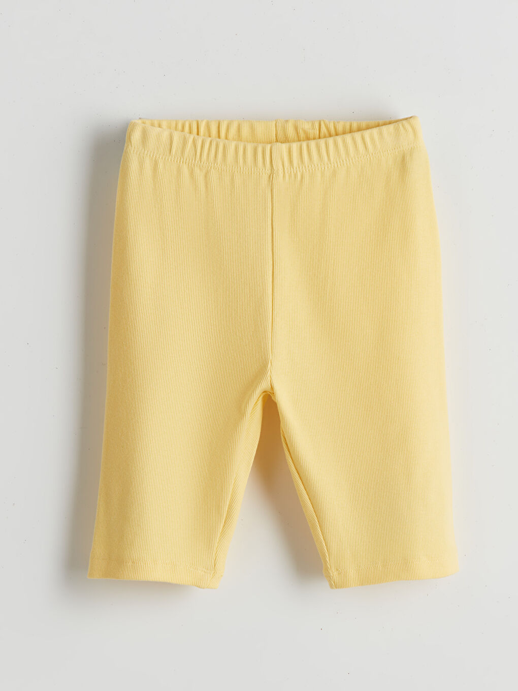 Sarı Beli Lastikli Kısa Kız Çocuk Tayt