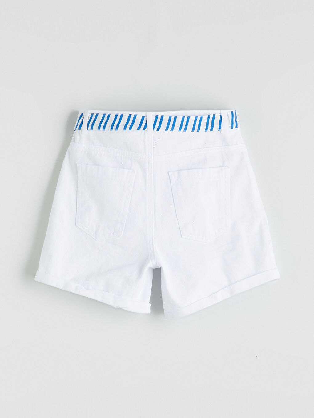 Beyaz Basic Kız Çocuk Şort-3