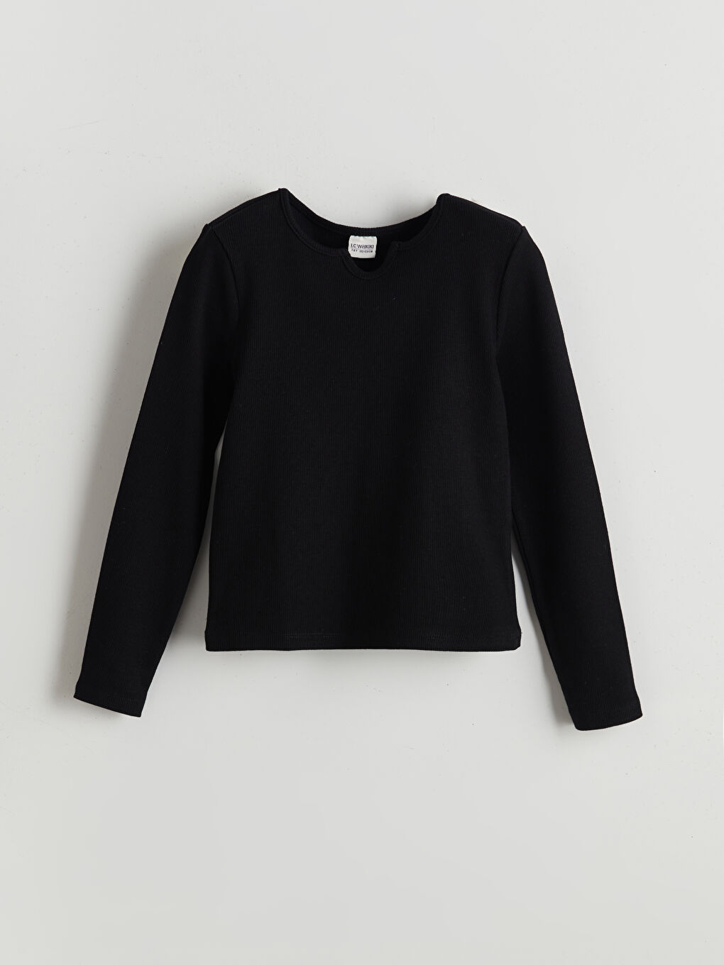 Siyah Bisiklet Yaka Basic Kız Çocuk Tişört