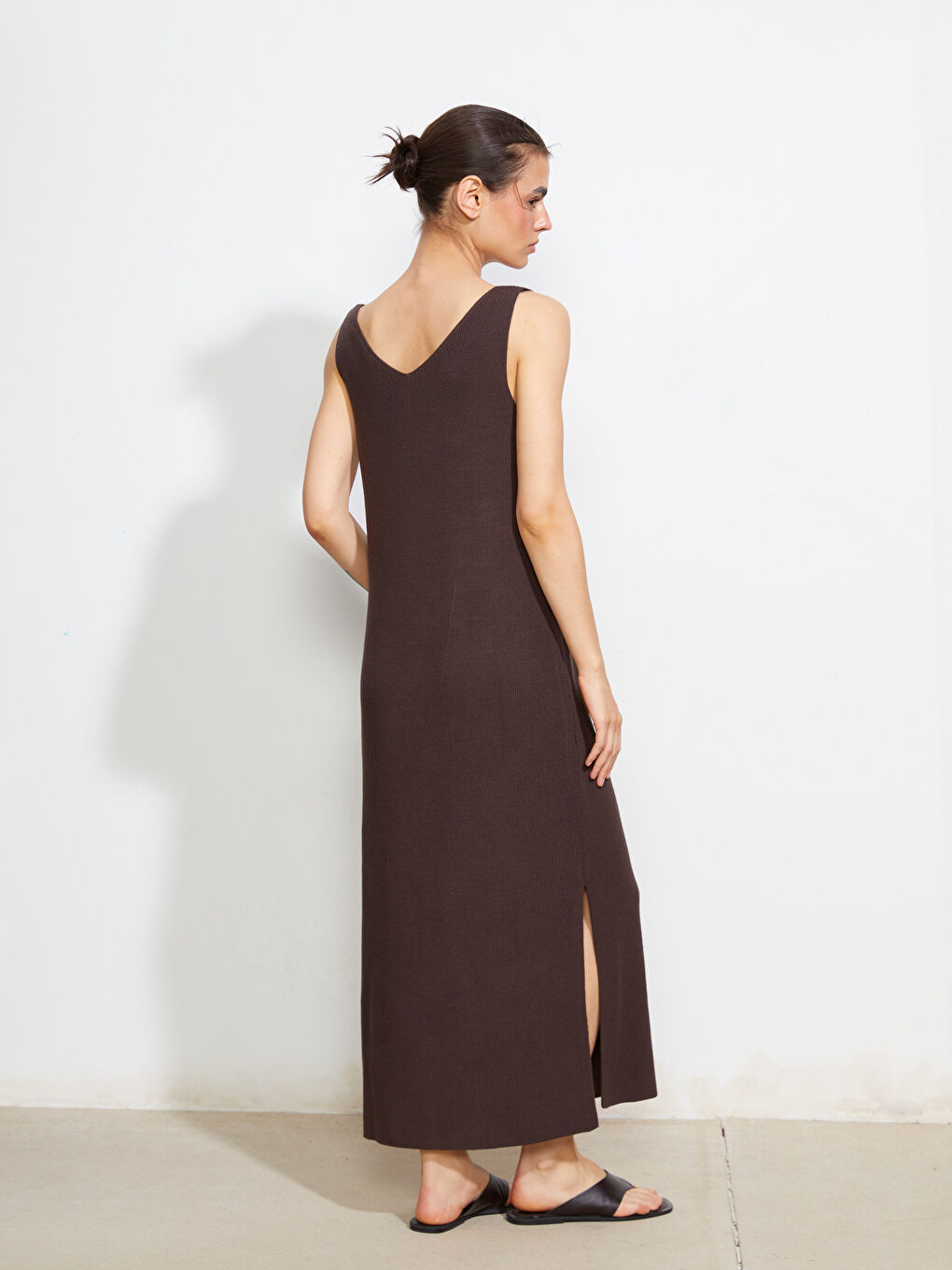 LCWAIKIKI Classic V Neck Women's Knitwear Dress -S5L559Z8-CT9