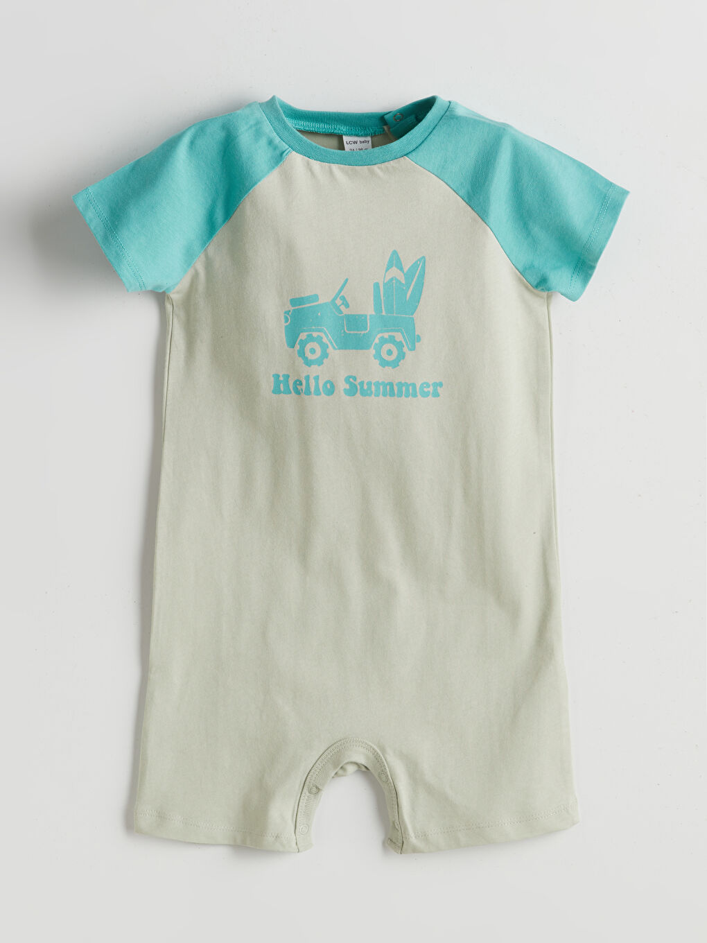 Crew Neck Baby Boy'S Cotton Jumpsuit -S5L567Z1-YWG
