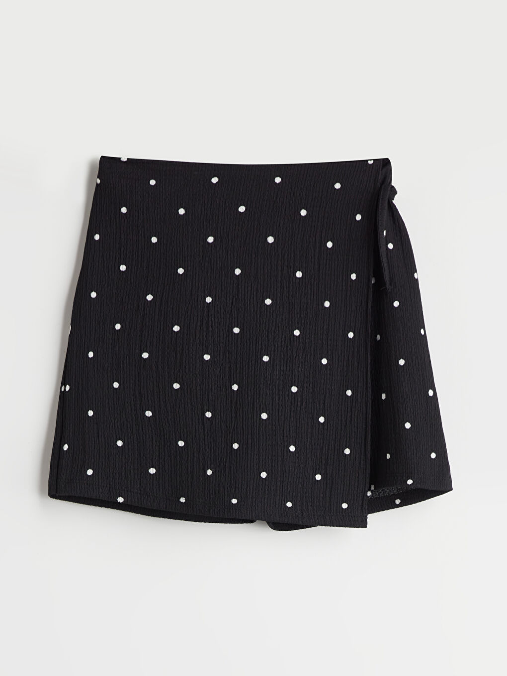 Siyah Beli Lastikli Puantiyeli Kız Çocuk Şort Etek