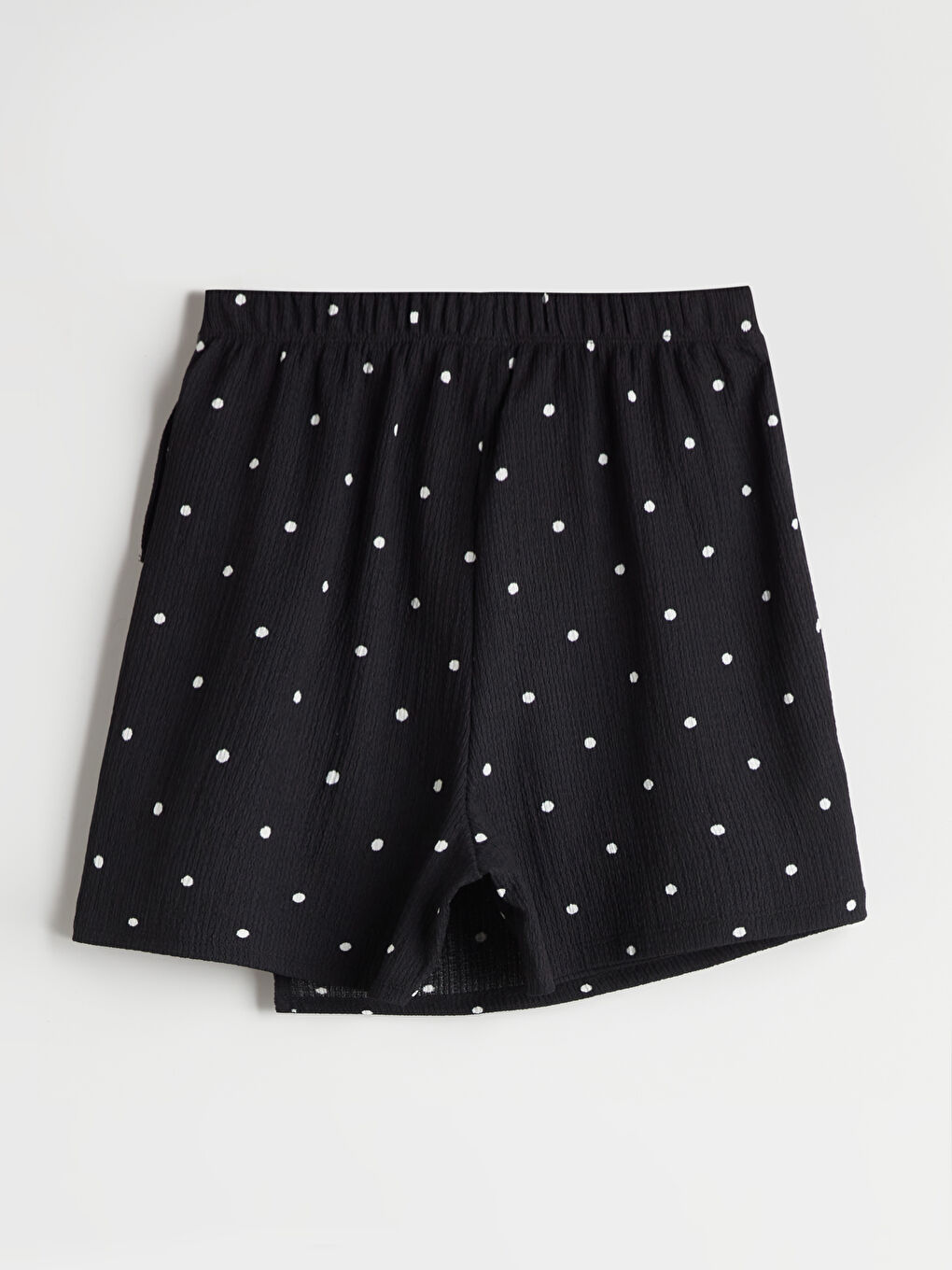 Siyah Beli Lastikli Puantiyeli Kız Çocuk Şort Etek-1