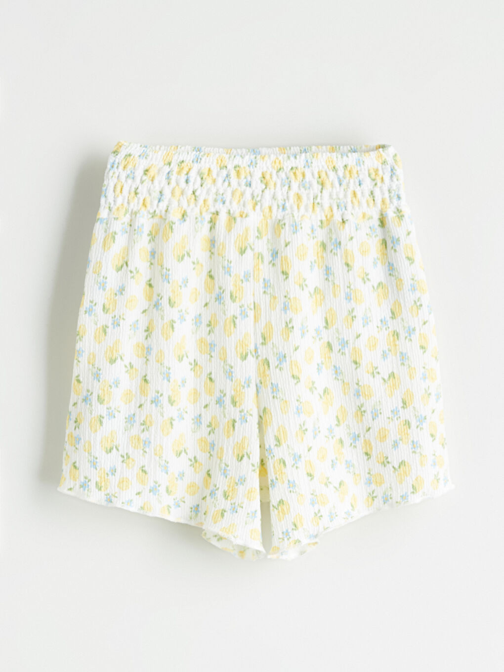 Ekru Beli Lastikli Kız Çocuk Şort