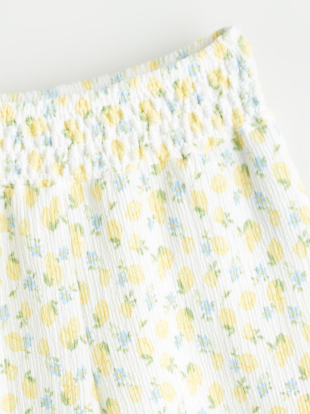 Ekru Beli Lastikli Kız Çocuk Şort-1