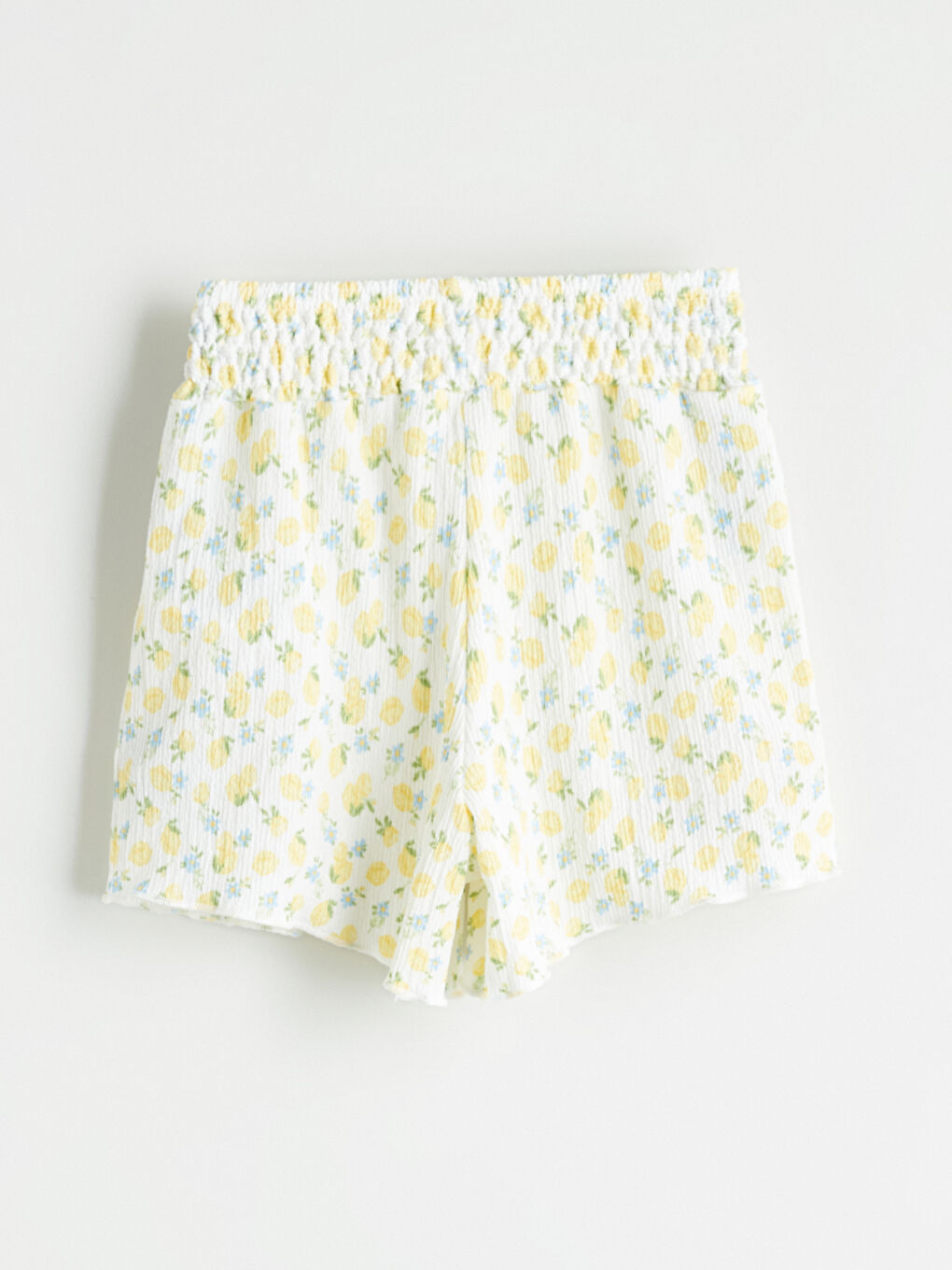 Ekru Beli Lastikli Kız Çocuk Şort-2