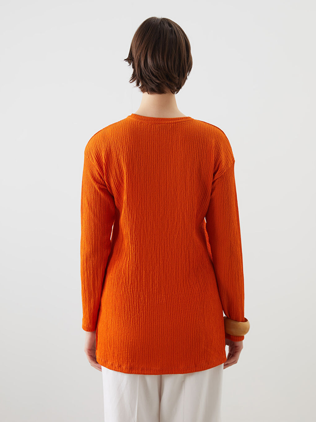 Crew Neck Textured Women's T-Shirt -S5L584Z8-GKV