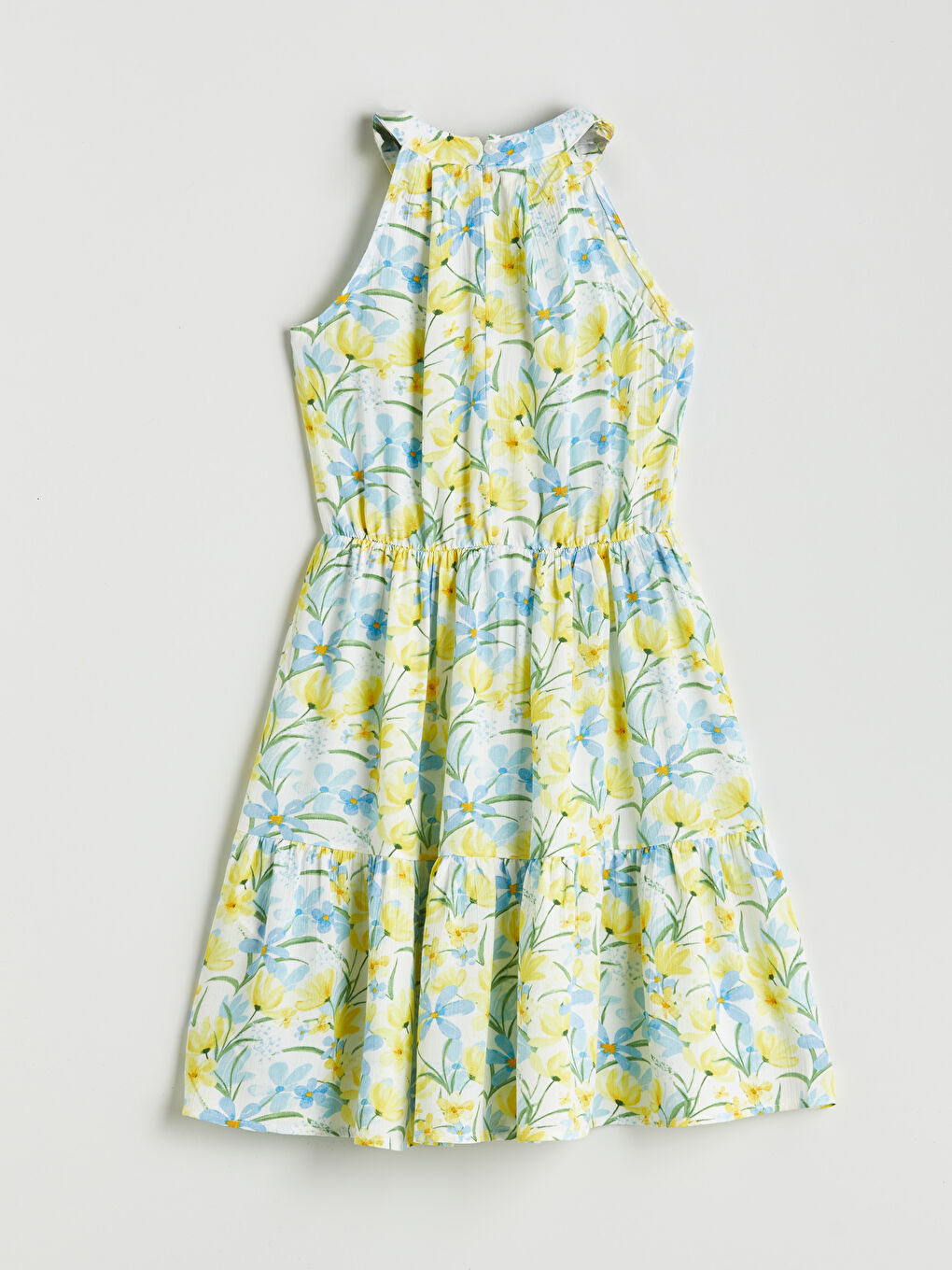 Halter Neck Floral Girls' Dress -S5L587Z4-LU7