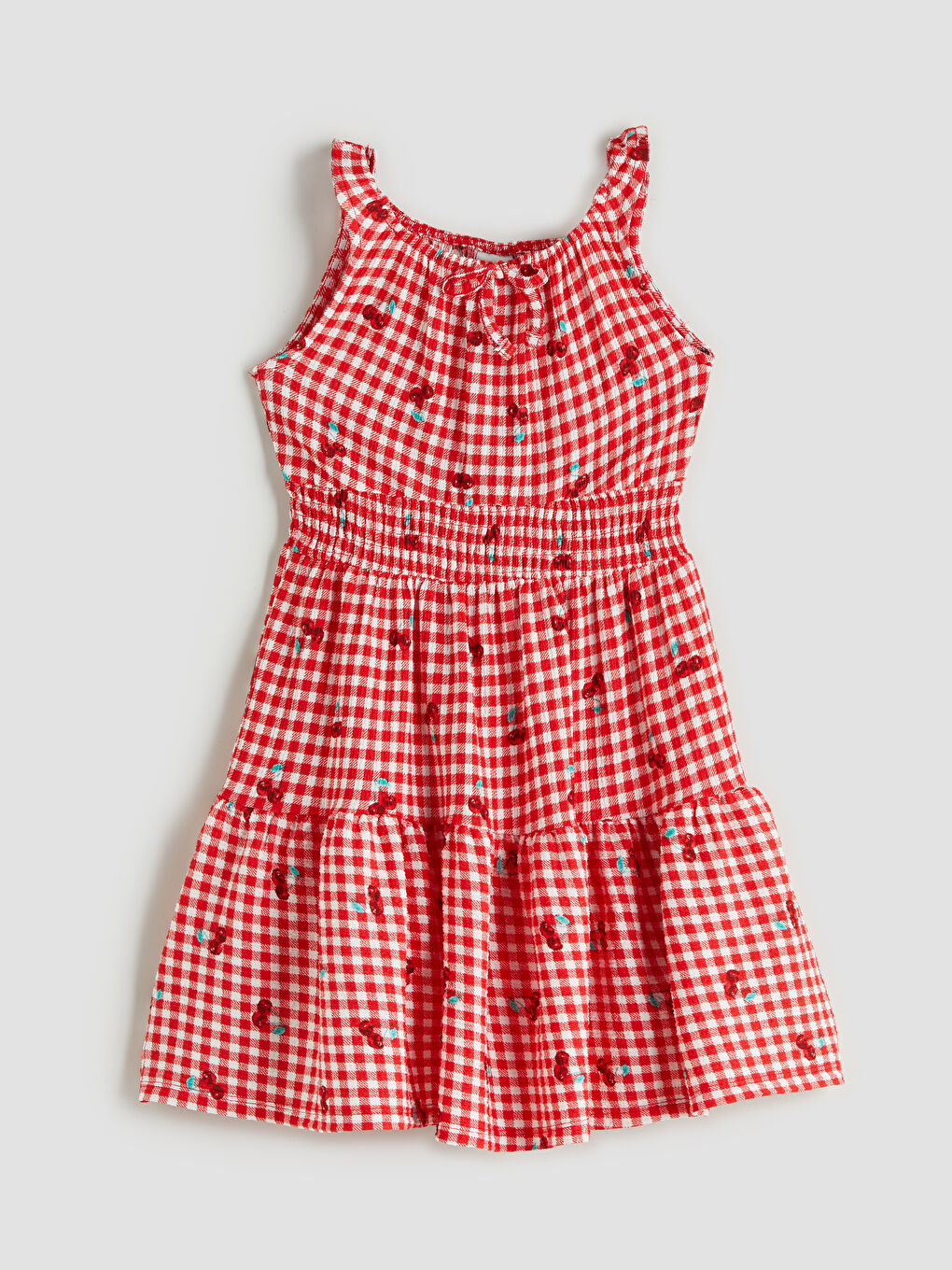 Square Collar Plaid Girls' Dress -S5L589Z4-LPA