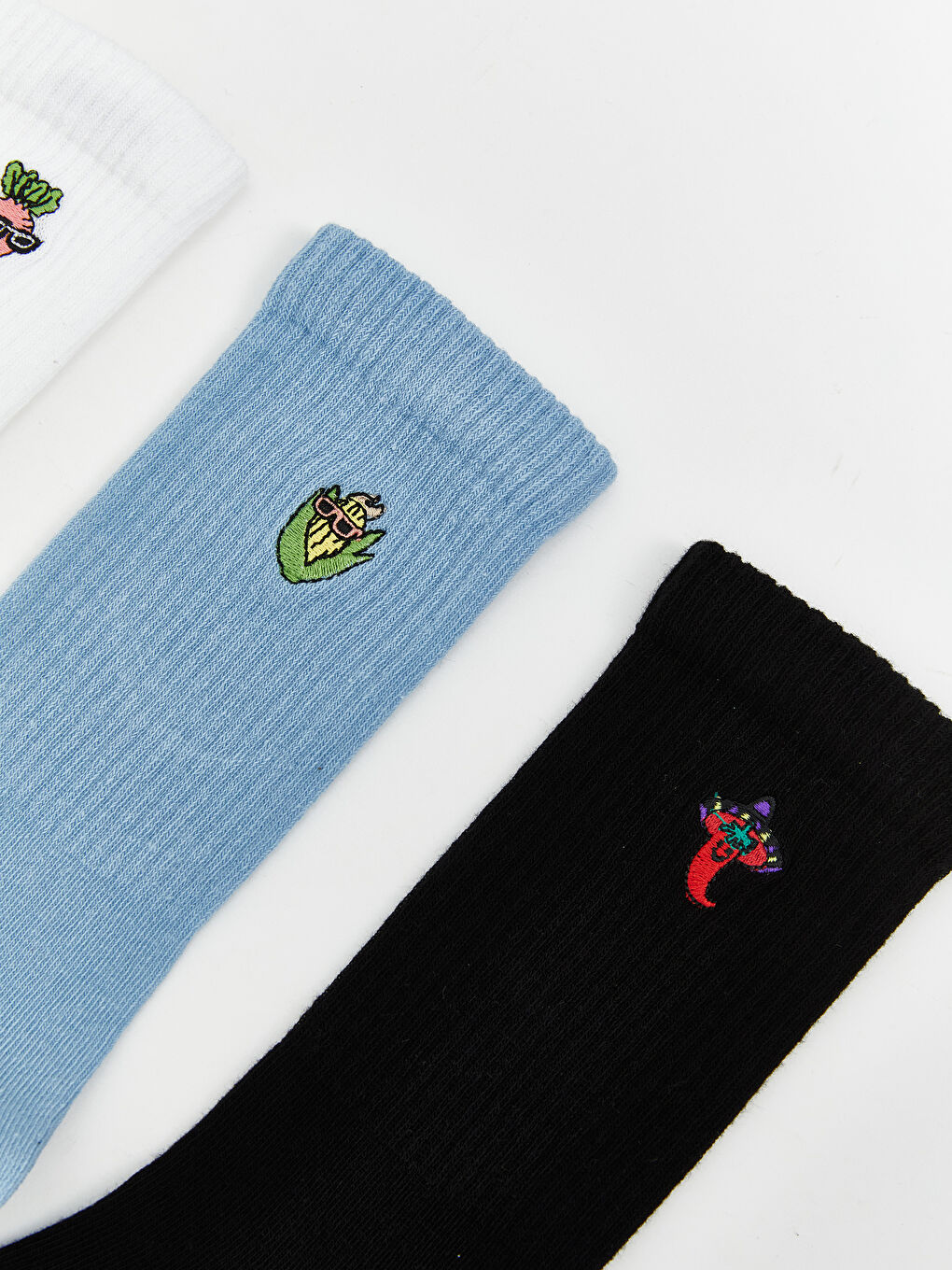 Karışık Nakışlı Erkek Soket Çorap 3'lü-1