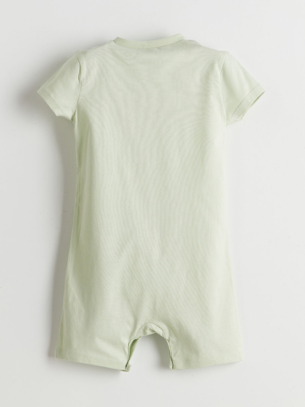 Bej Erkek Bebek Kısa Kollu Tulum-1