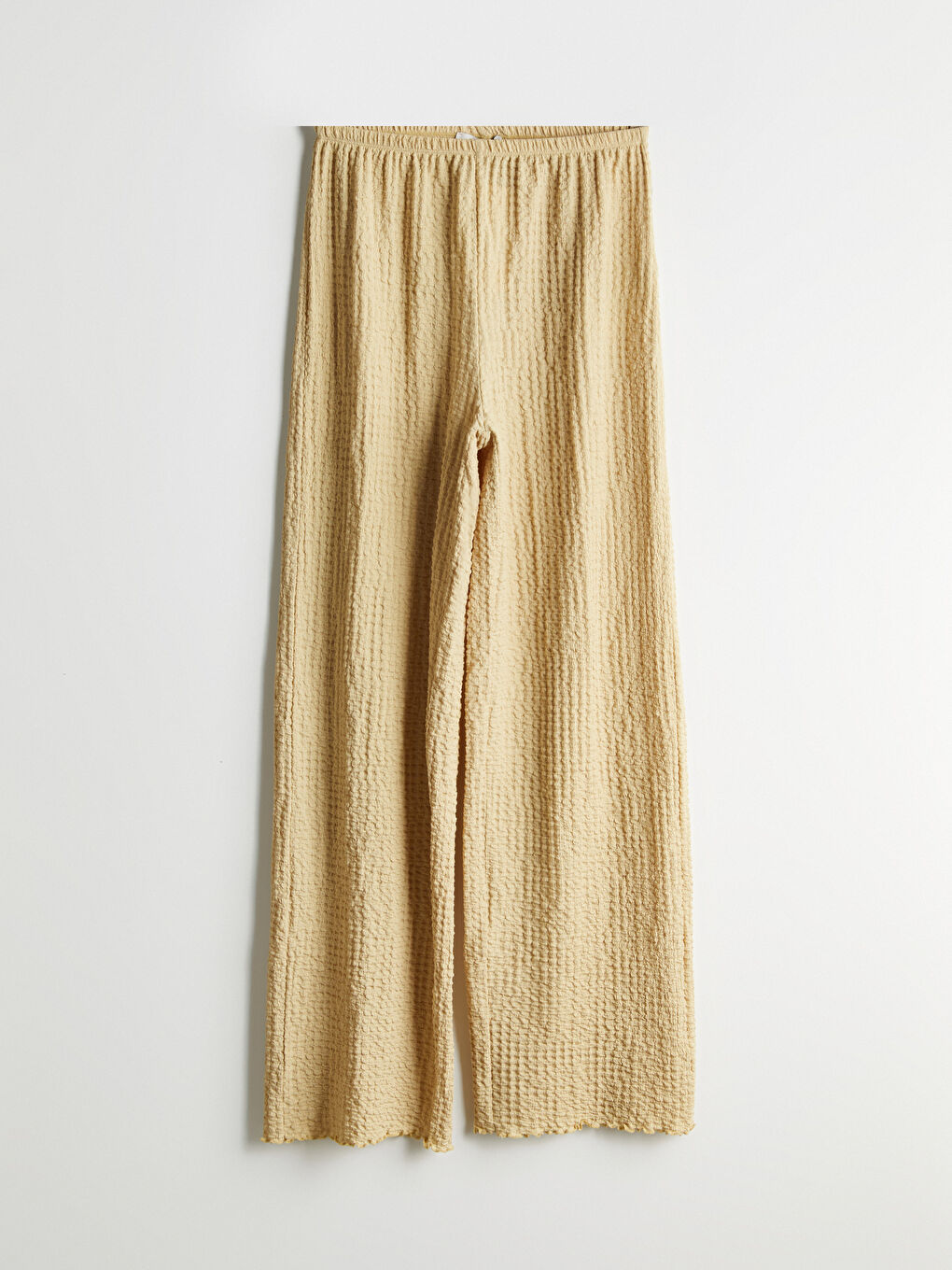 Elasticated Waist Textured Women's Trousers -S5L622Z8-FMD