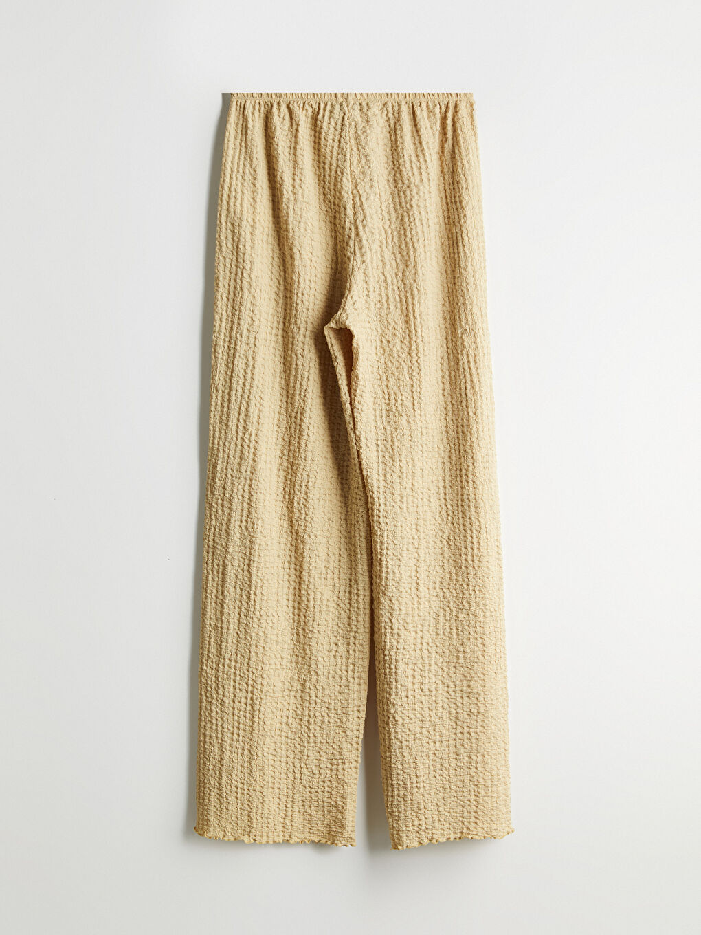 Elasticated Waist Textured Women's Trousers -S5L622Z8-FMD