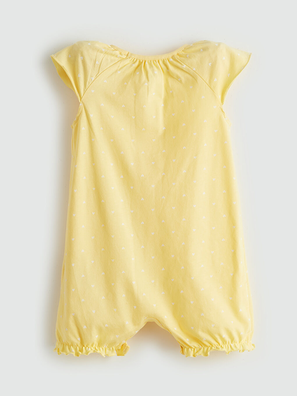 Sarı Bisiklet Yaka Kız Bebek Penye Tulum-1