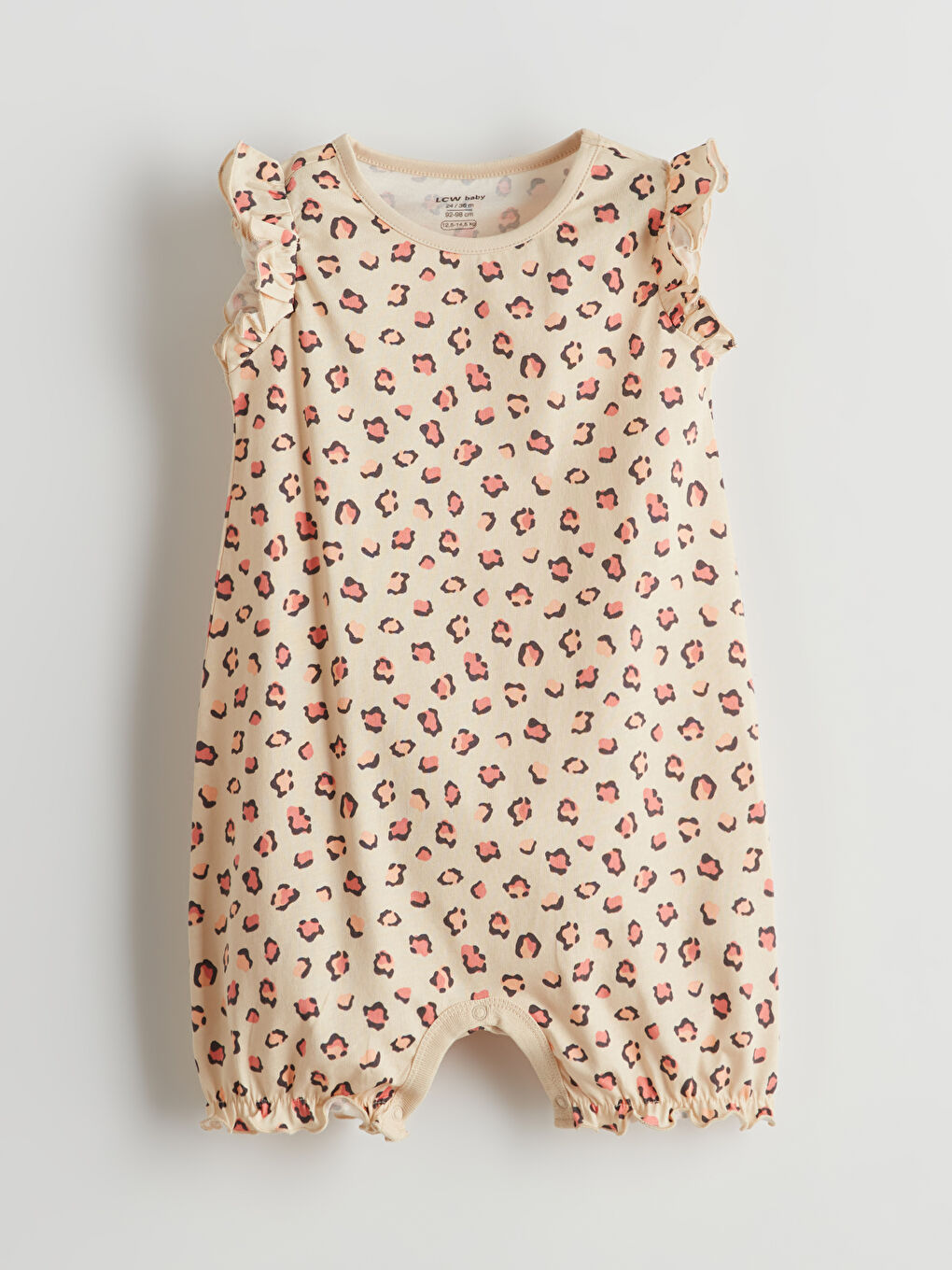LCW baby Bej Bisiklet Yaka Kız Bebek Tulum