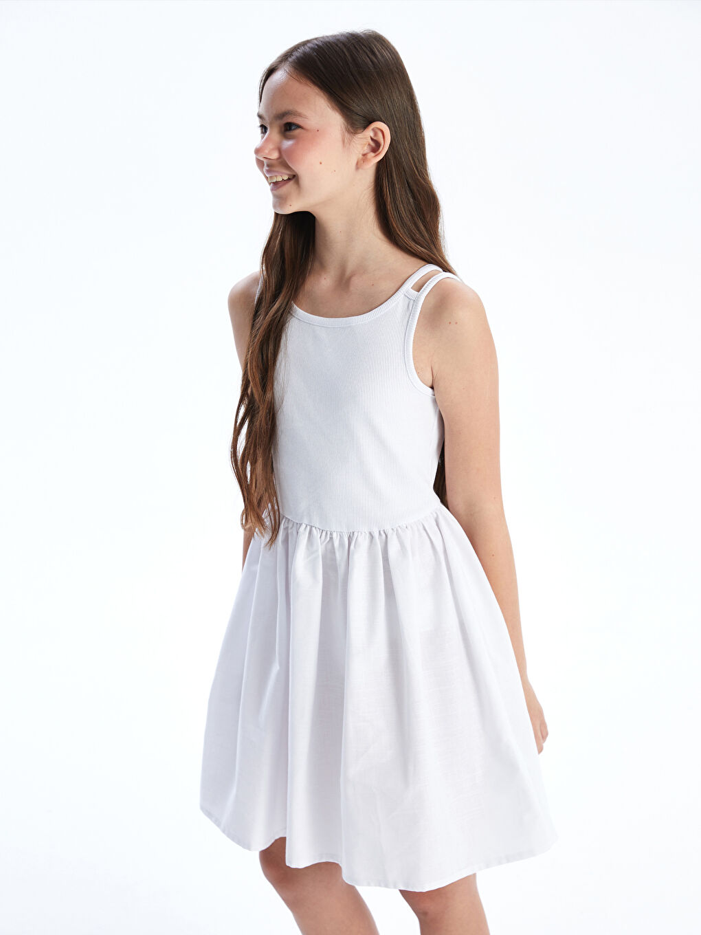 LCW Kids Girl WHITE Dress -S5L655Z4-Q6K
