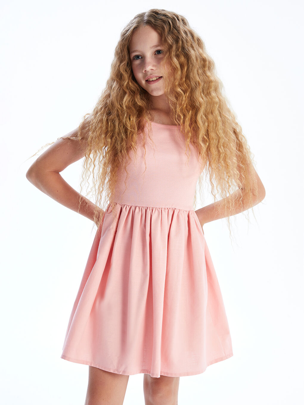 LCW Kids Girl PINK Dress -S5L655Z4-YTJ