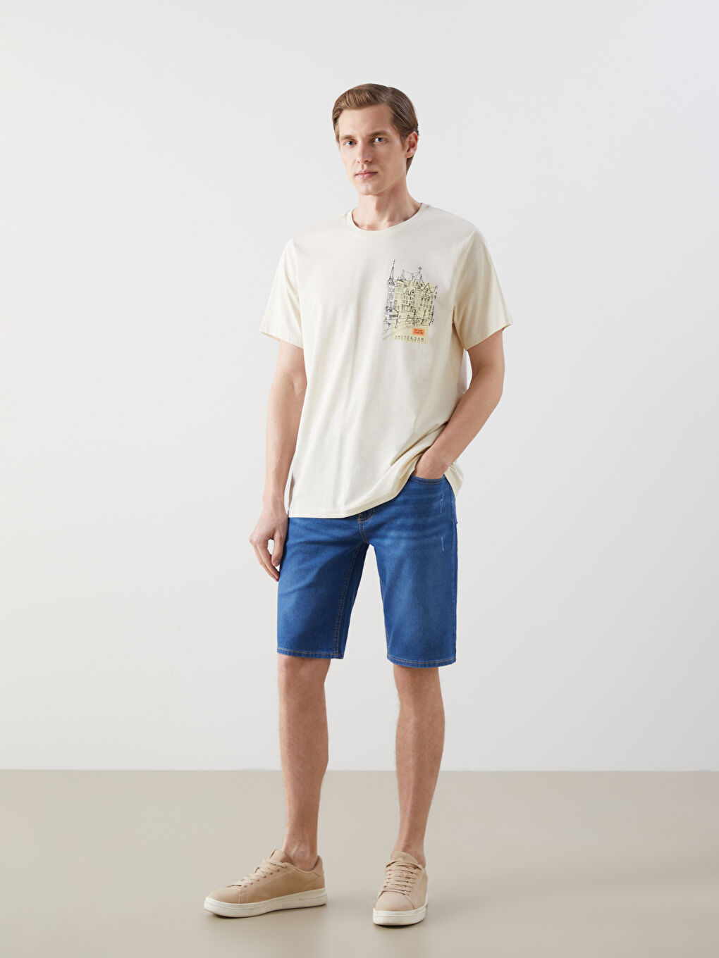 Super Skinny Fit Men's Denim Shorts -S5L660Z8-311