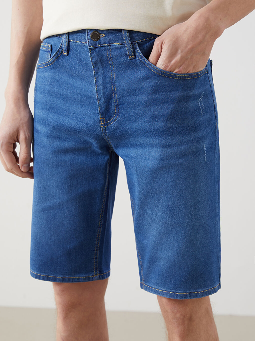 Super Skinny Fit Men's Denim Shorts -S5L660Z8-311