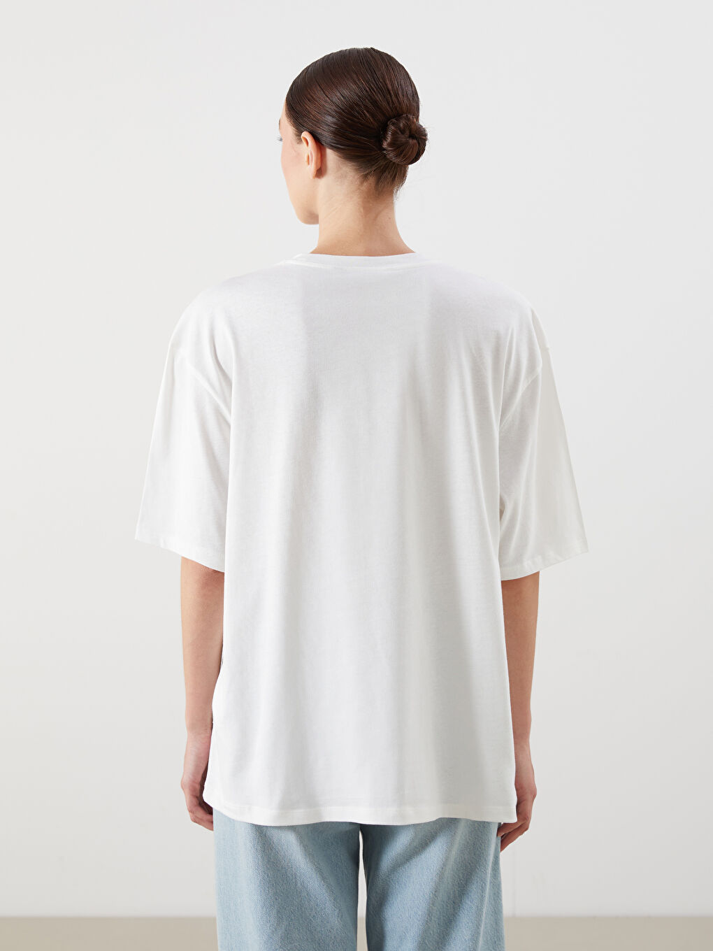 Crew Neck Printed Oversize Women's T-Shirt-3