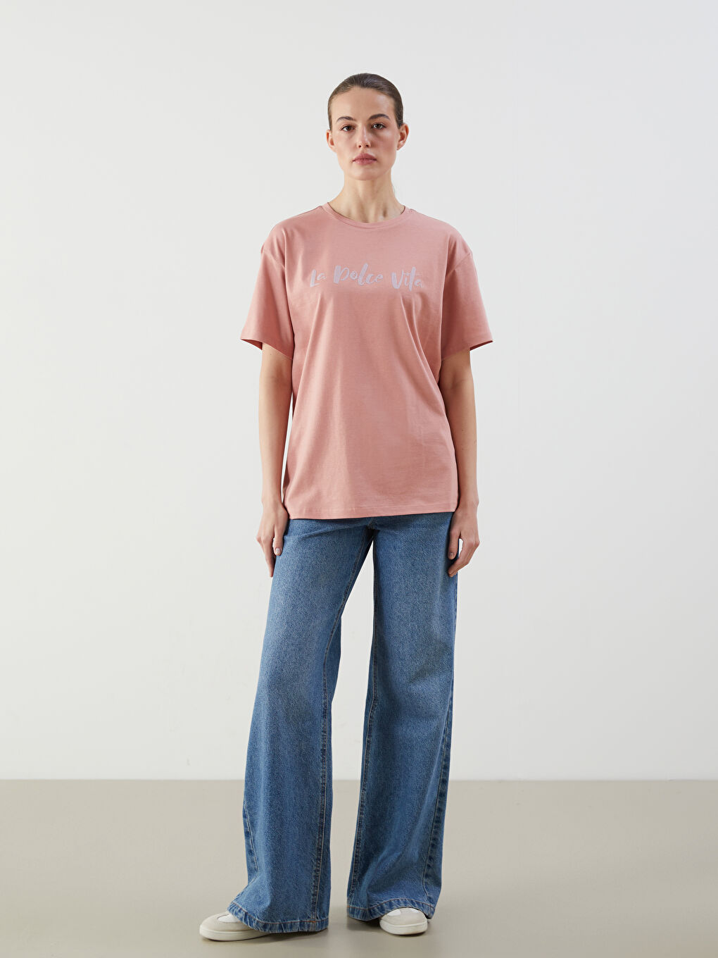 Crew Neck Printed Women's T-Shirt -S5L683Z8-GUK
