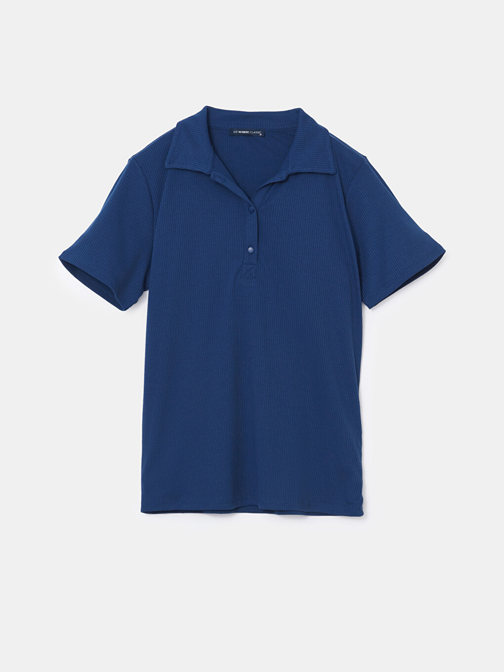 Polo Neck Textured Women's T-shirt-5