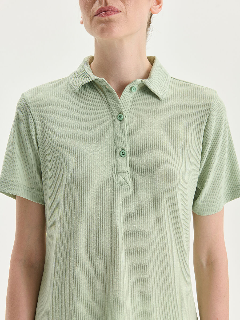 T-shirt Texturé à Col Roulé pour Femmes-2