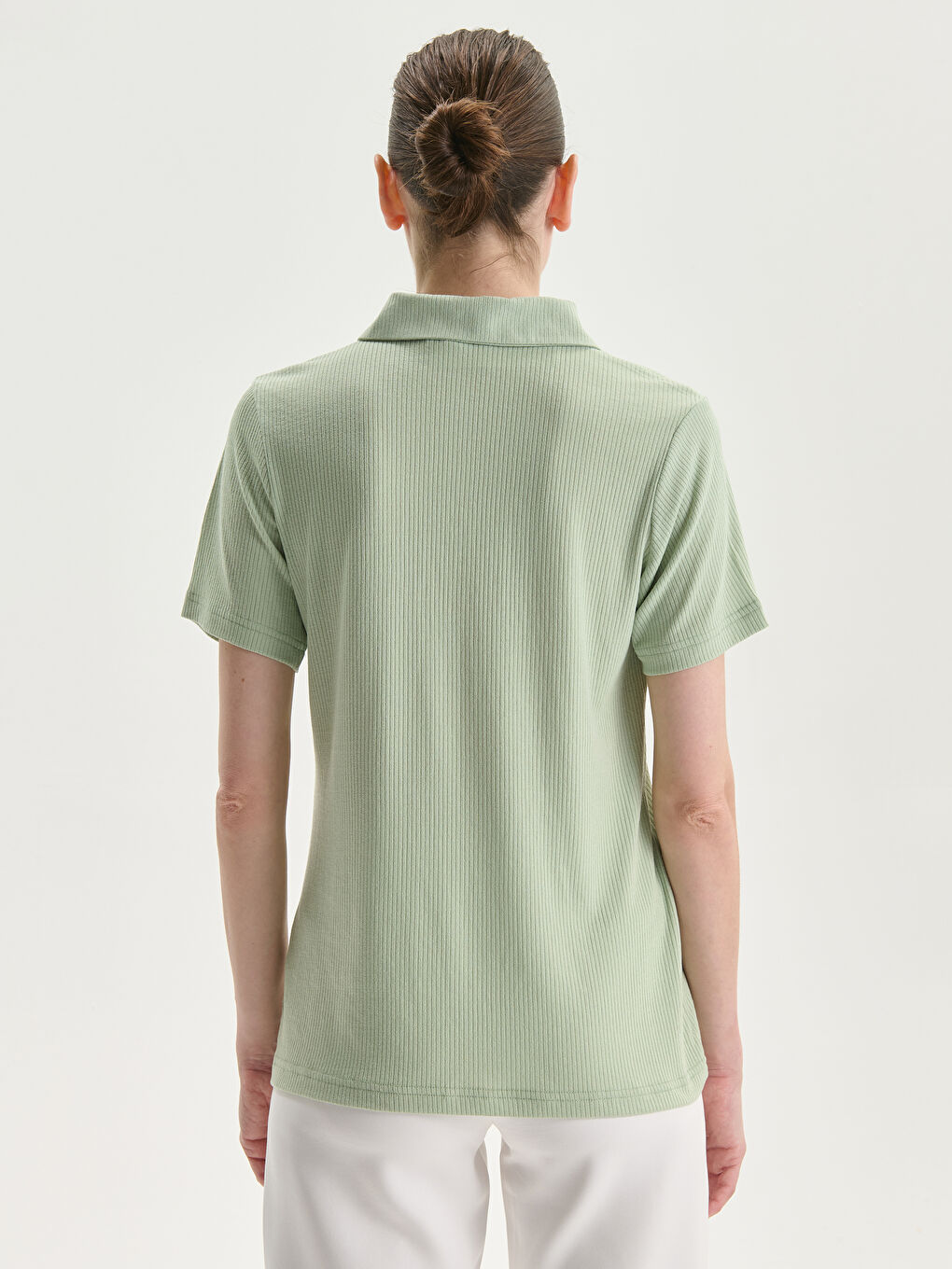 T-shirt Texturé à Col Roulé pour Femmes-3