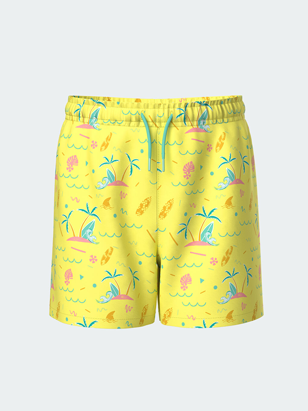 Elastic Waist Printed Boy's Swim Shorts -S5L707Z4-LUG