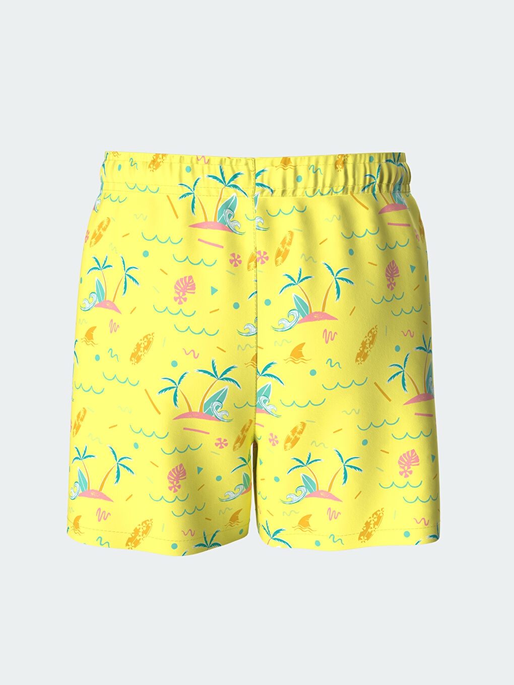 Elastic Waist Printed Boy's Swim Shorts -S5L707Z4-LUG