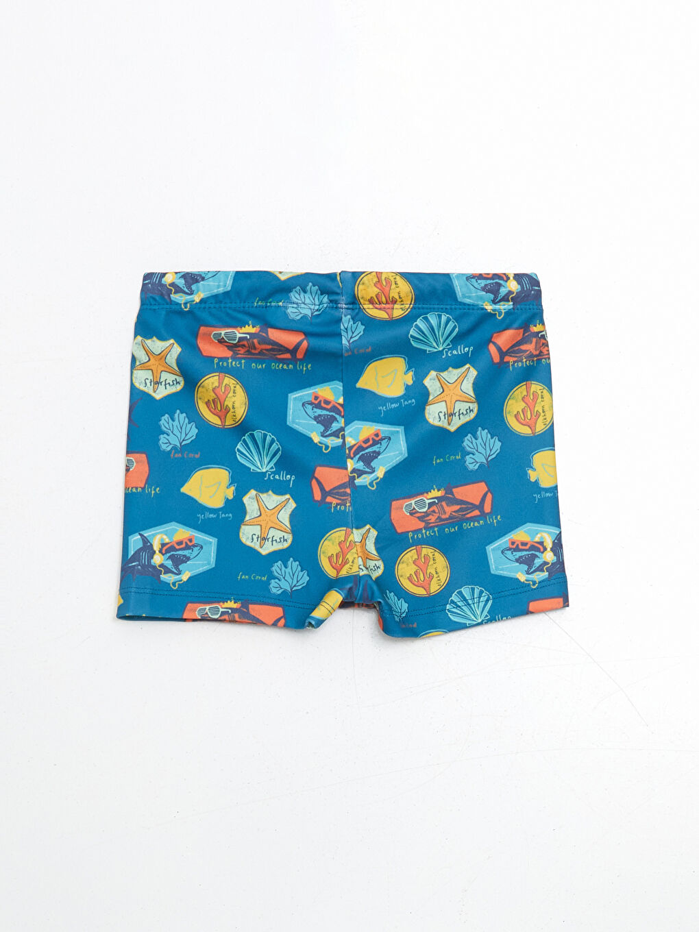 Elastic Waist Printed Boys' Boxer Swimsuit -S5L716Z4-LSY