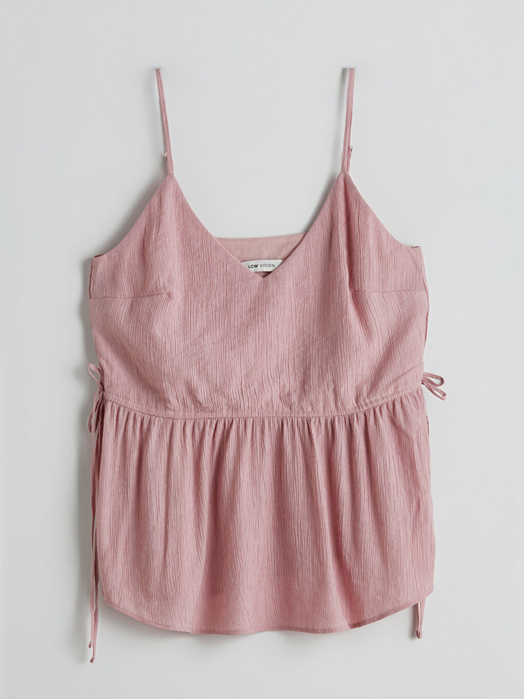 LCW Vision V Neck Strap Blouse -S5L735Z8-FHR