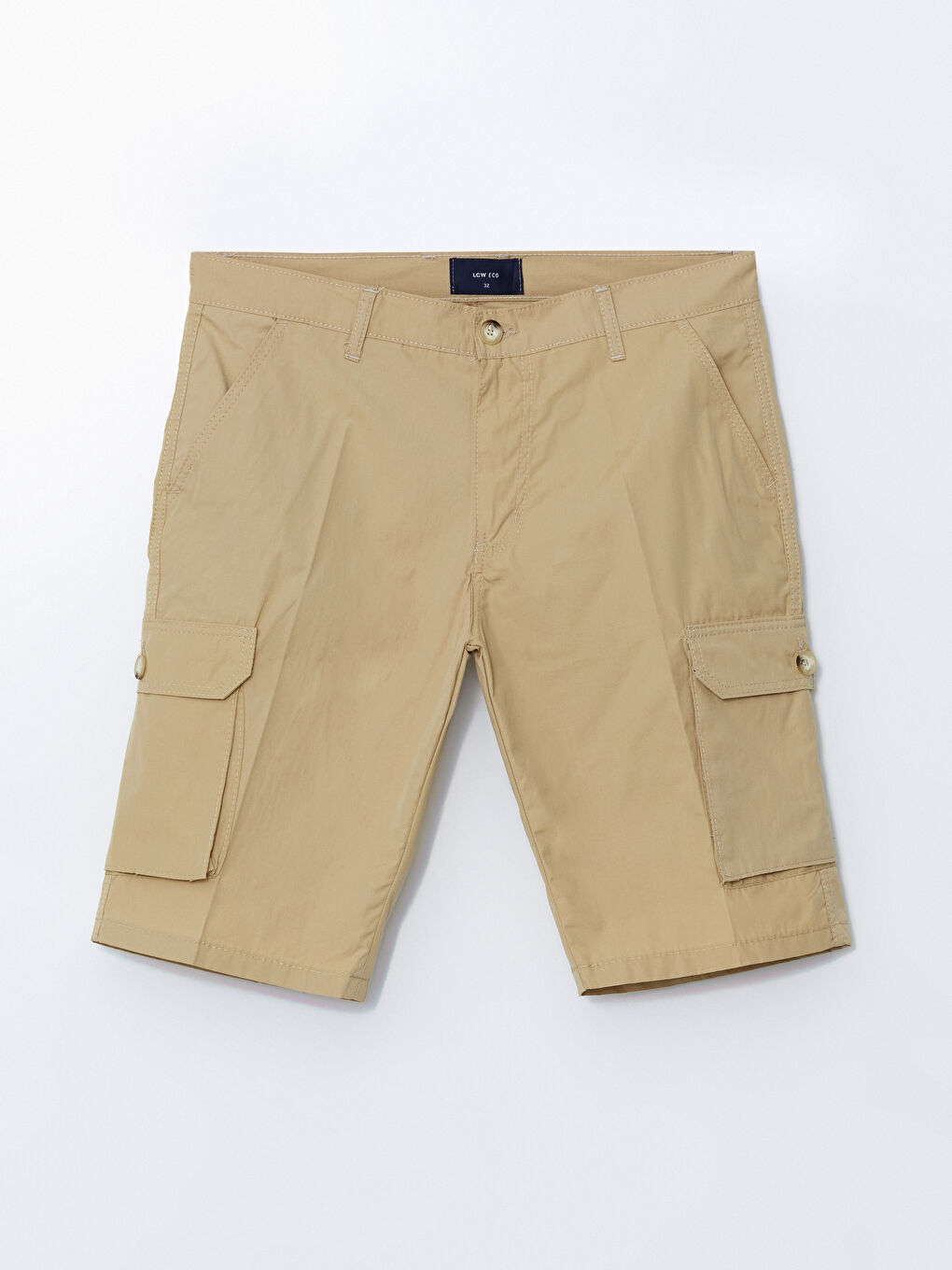 Bej Standart Kalıp Erkek Kargo Şort