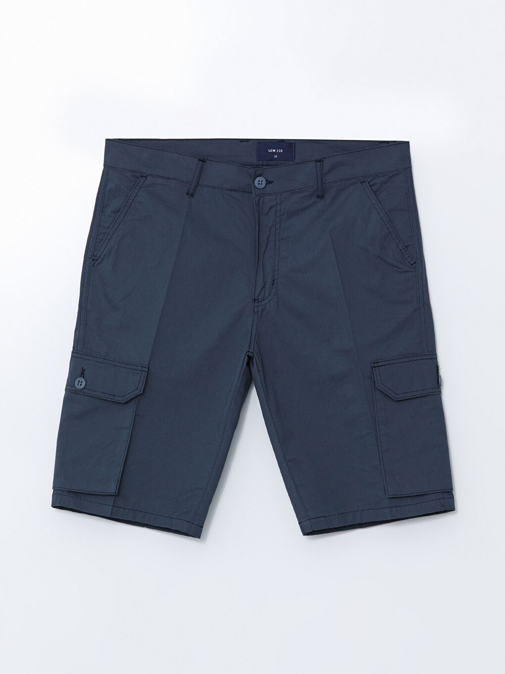İndigo Standart Kalıp Erkek Kargo Şort-4