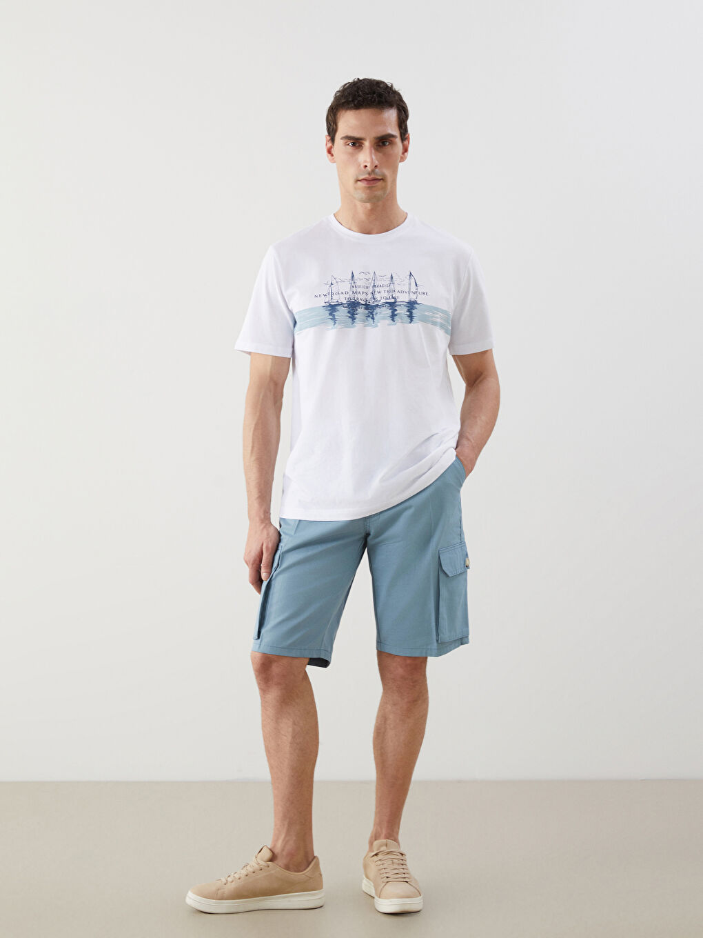 Mavi Standart Kalıp Erkek Kargo Şort